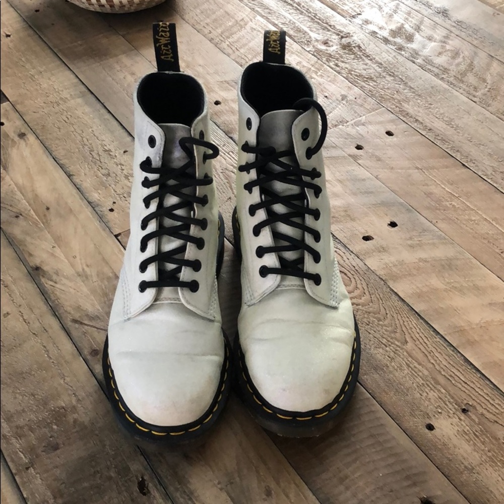 Doc Martens White Glitter Boots